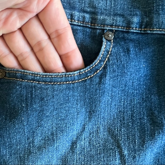 Wax Jean Denim Skirt with Front Button. Size Medium - Picture 4 of 7